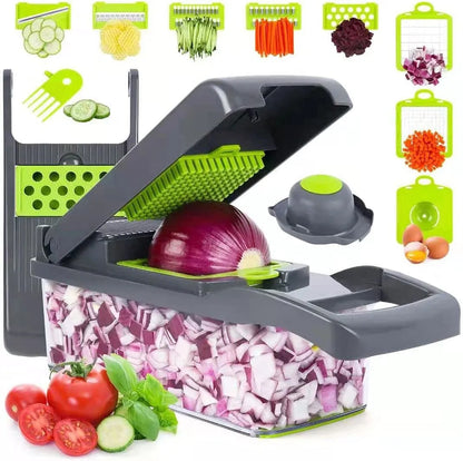 5-in-1 Vegetable Chopper & Slicer – Multi-Functional Food Cutter with Storage Container
