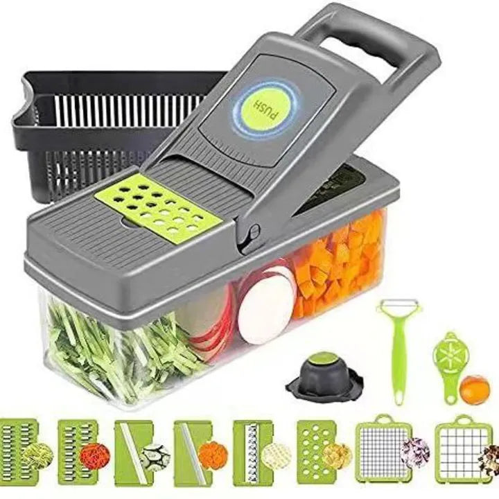 5-in-1 Vegetable Chopper & Slicer – Multi-Functional Food Cutter with Storage Container